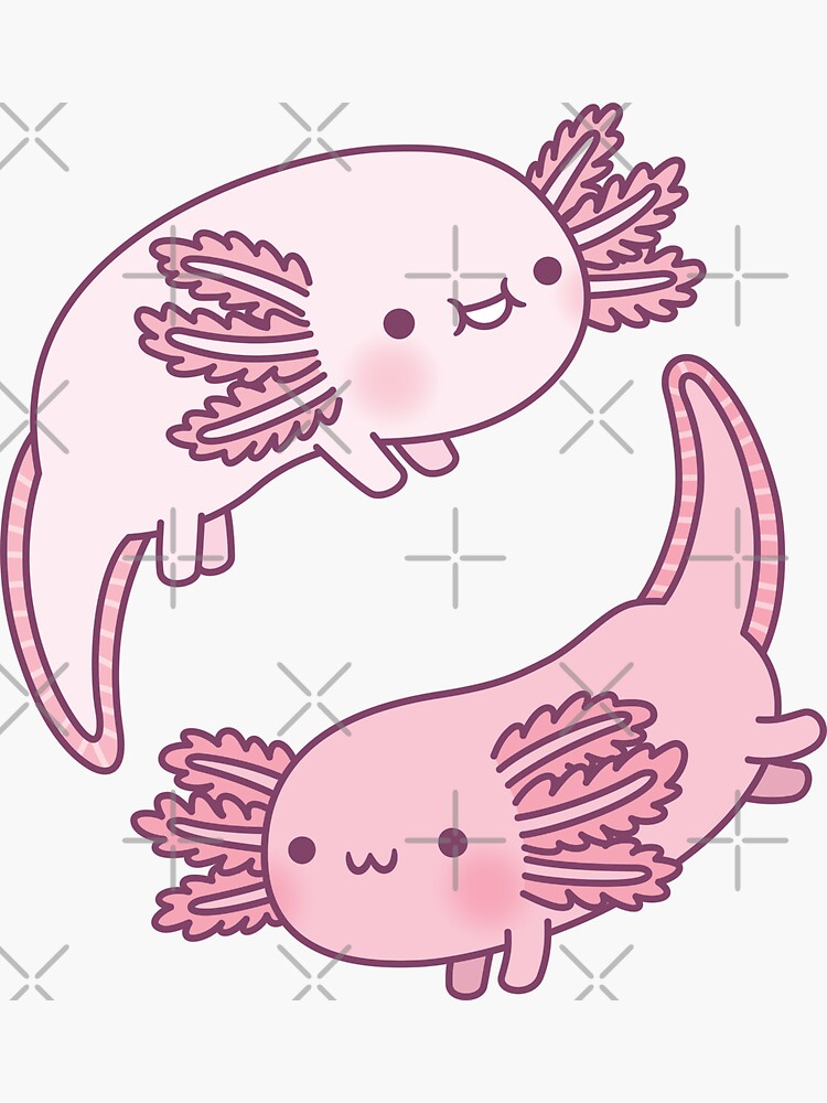 Cute Axolotls Yin Yang | Sticker