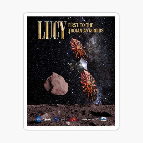 Item preview, NASA Lucy poster First to the Trojan asteroids designed and sold by SolidEarthArt.