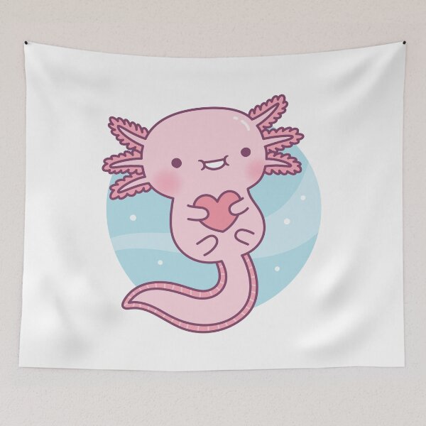 Item preview, Cute Axolotl Hugging Heart Doodle designed and sold by rustydoodle.