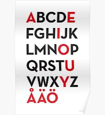 Swedish alphabet Poster