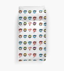 Ninja Emoji 16 Different Facial Expressions Duvet Cover