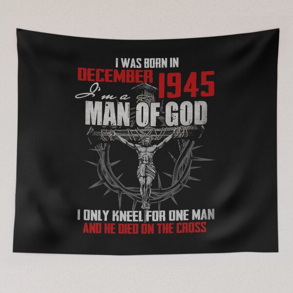 Item preview, 1945_DECEMBER GUY I'M A MAN OF GOD I ONLY KNEEL FOR ONE MAN AND HE DIED ON THE CROSS designed and sold by TexansLeather.