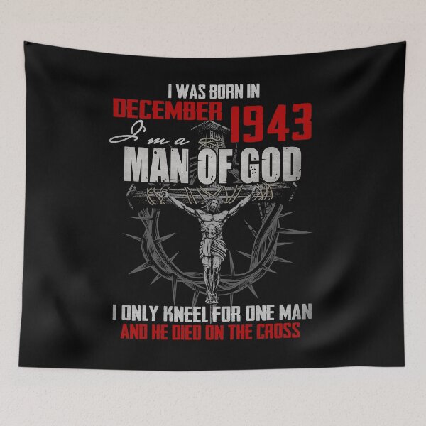Item preview, 1943_DECEMBER GUY I'M A MAN OF GOD I ONLY KNEEL FOR ONE MAN AND HE DIED ON THE CROSS designed and sold by TexansLeather.