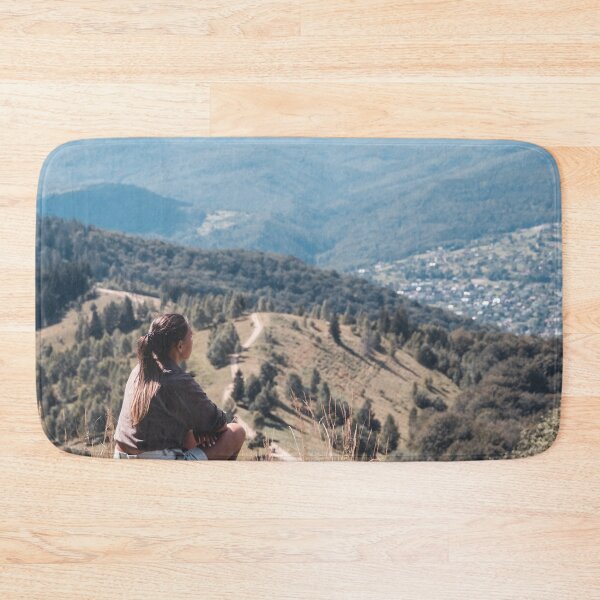 Item preview, Women Sitting On Rock With Mountain View designed and sold by JTS STORE.