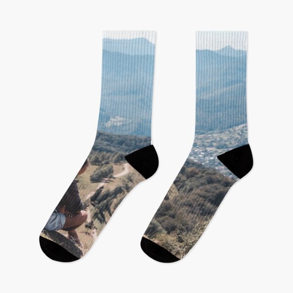 Item preview, Women Sitting On Rock With Mountain View designed and sold by JTS STORE.