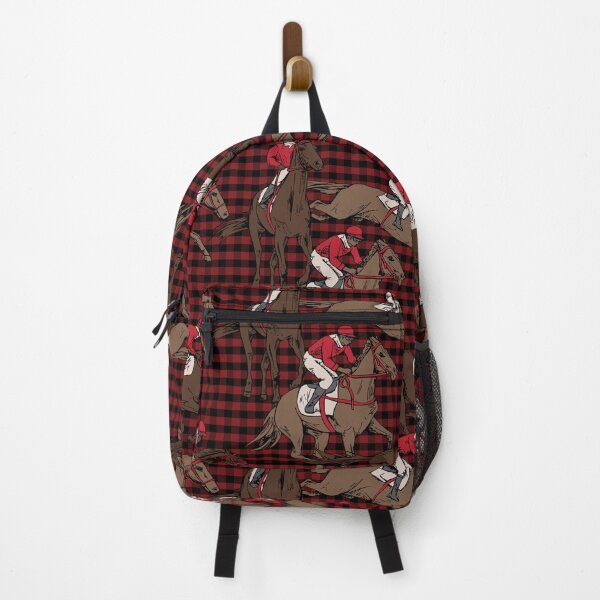 Item preview, Racing Horse Red Plaid Pattern designed and sold by CheekyChicChic.