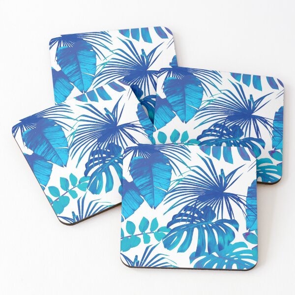 Item preview, blue tropical leaf designed and sold by sweethome2.