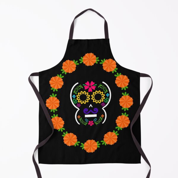 Item preview, Mexican Calaverita (Skull) with Purple Mustache (DarkBG) designed and sold by mixMixtli.