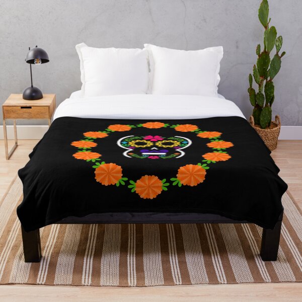 Item preview, Mexican Calaverita (Skull) with Purple Mustache (DarkBG) designed and sold by mixMixtli.