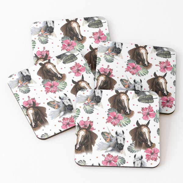 Item preview, Tropical Floral Horse Pattern designed and sold by CheekyChicChic.
