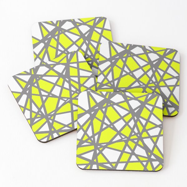 Item preview, Irregular White Shapes With Vivid Yellow Accents Abstract Art designed and sold by taiche.