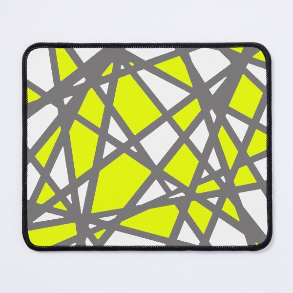 Item preview, Irregular White Shapes With Vivid Yellow Accents Abstract Art designed and sold by taiche.