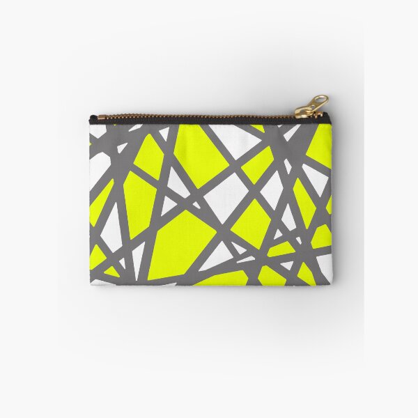 Item preview, Irregular White Shapes With Vivid Yellow Accents Abstract Art designed and sold by taiche.