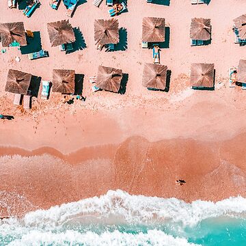 Aerial Ocean Print, Beach Print, Summer Vibes, Aerial Beach People  Umbrellas Print, Beach Photography, Sea Waves Art Print Spiral Notebook  for Sale by radub85
