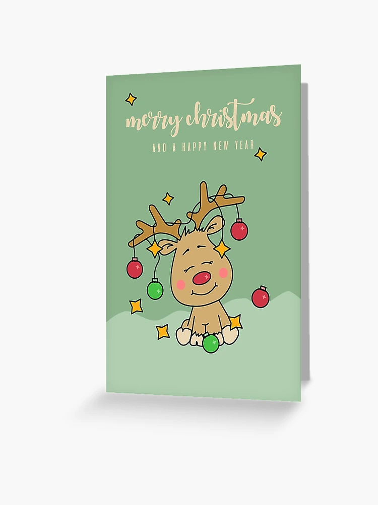 Christmas Rudolf the Rednose Reindeer Greeting Card for Sale by studiopico