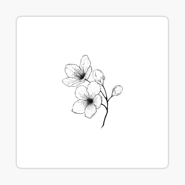 Black and White Cherry Blossom Flower Tattoo Sticker " Sticker for Sale by R & F (Official)