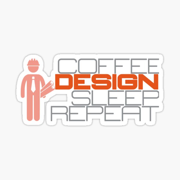 coffee design sleep repeat 01 Sticker