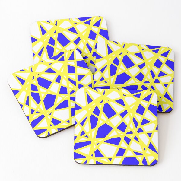 Item preview, Irregular White Shapes With Deep Blue Accents Abstract Art designed and sold by taiche.