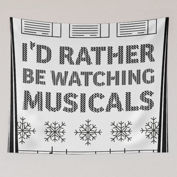Item preview, I'd Rather Be Watching Musicals - Christmas Jumper designed and sold by FranDraws.