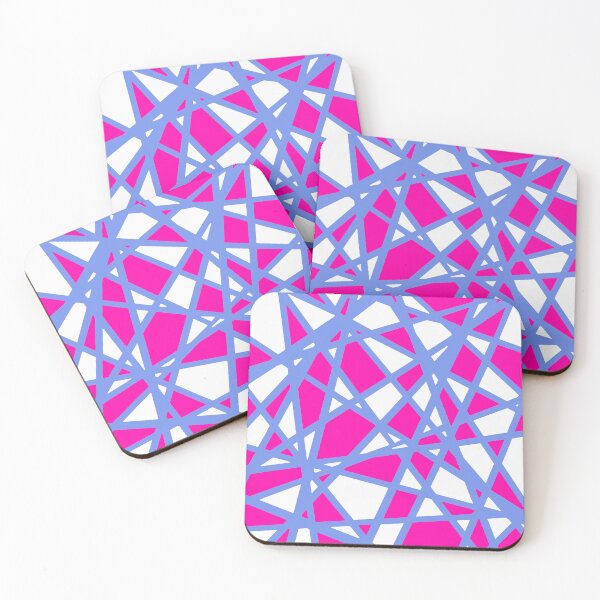 Item preview, Irregular White Shapes With Pink Accents Abstract Art designed and sold by taiche.