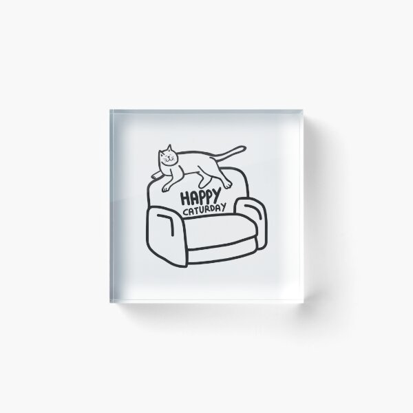 Item preview, Happy caturday funny cats cat lover sofa designed and sold by Tropical Blood.