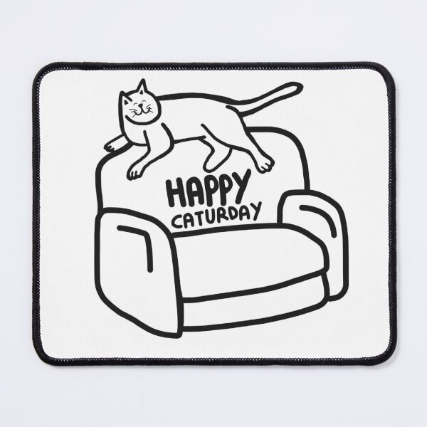 Item preview, Happy caturday funny cats cat lover sofa designed and sold by Tropical Blood.