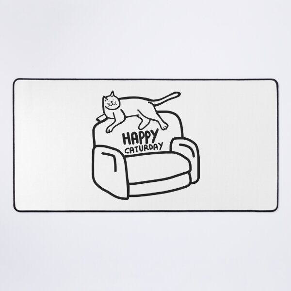Item preview, Happy caturday funny cats cat lover sofa designed and sold by Tropical Blood.