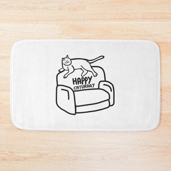 Item preview, Happy caturday funny cats cat lover sofa designed and sold by Tropical Blood.