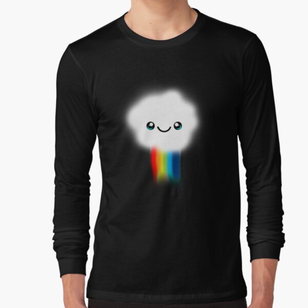 Happy Kawaii Rainbow Cloud Long Sleeve T-Shirt