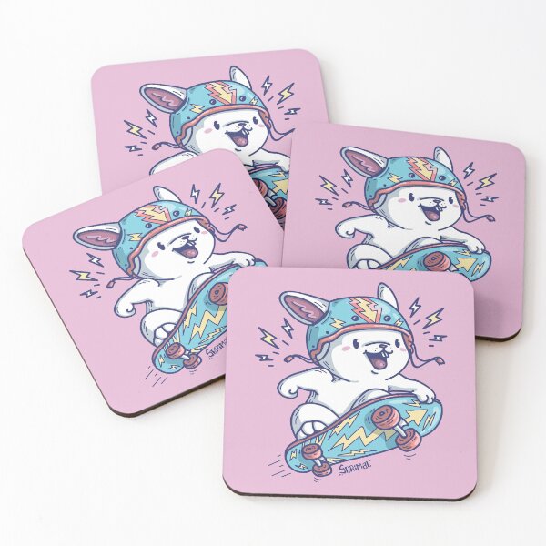 Item preview, Bunny Rabbit on a skateboard wearing a helmet designed and sold by SPIRIMAL.