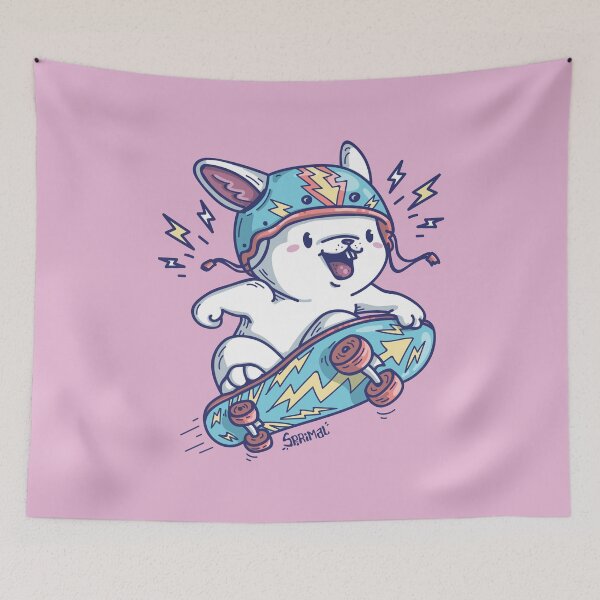 Item preview, Bunny Rabbit on a skateboard wearing a helmet designed and sold by SPIRIMAL.