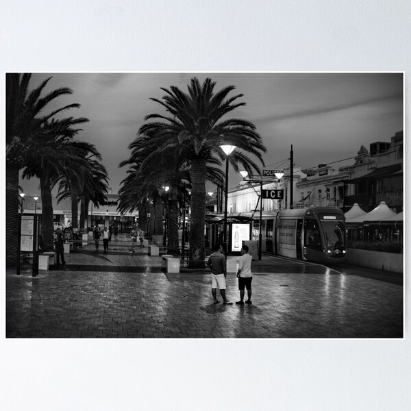 Item preview, South Australia in Black and White - Jetty Road Glenelg - Photographic Print designed and sold by nickegglington.
