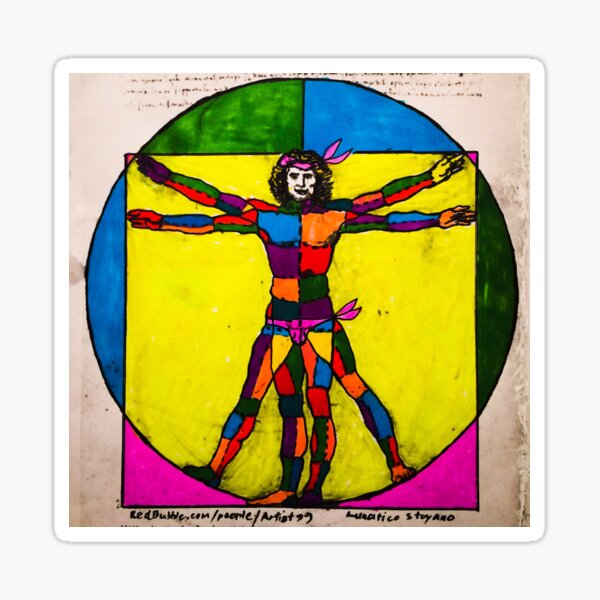 Artikel-Vorschau von Vitruvian Mann Yum Leonardo Da Vinci Farbe MIT Schals, designt und verkauft von ARTIST99.