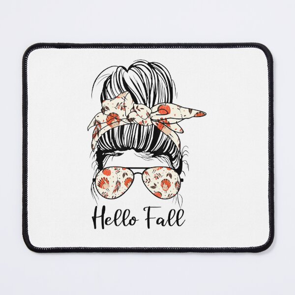 Item preview, Hello Fall Messy Bun Leaves Turkey Pumpkin Thanksgiving designed and sold by FelicianFurlong.