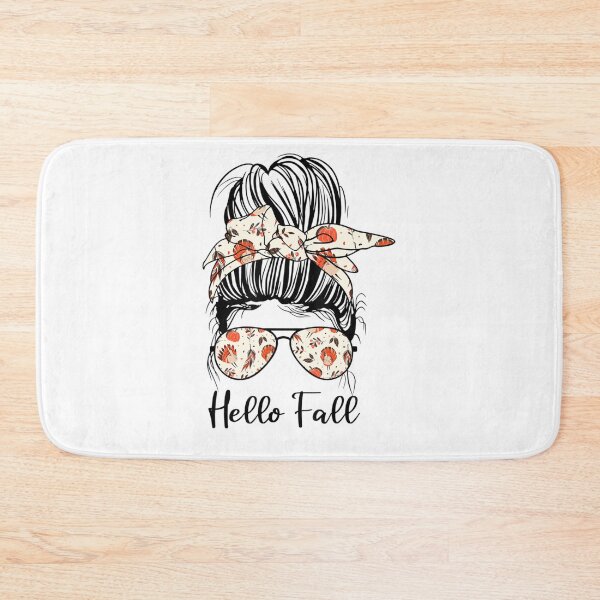 Item preview, Hello Fall Messy Bun Leaves Turkey Pumpkin Thanksgiving designed and sold by FelicianFurlong.