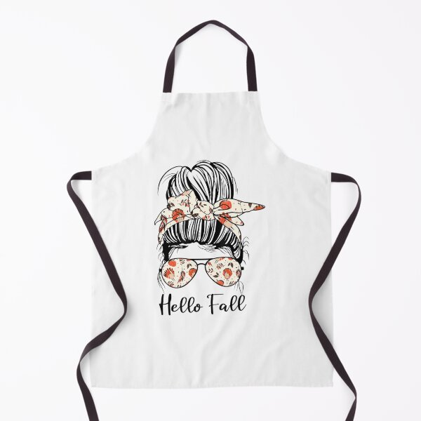 Item preview, Hello Fall Messy Bun Leaves Turkey Pumpkin Thanksgiving designed and sold by FelicianFurlong.
