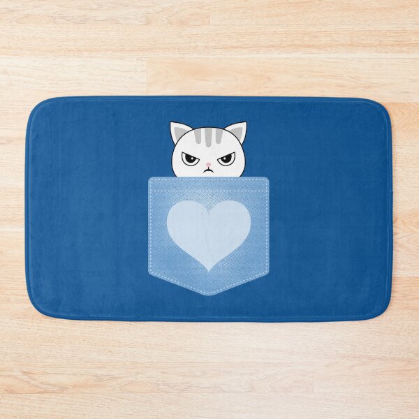 Item preview, Kawaii Fluffy Angry Neko Cat in Shirt Pocket designed and sold by Meek-Anime.