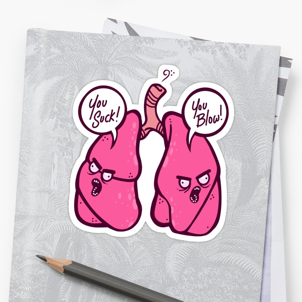 Angry Lungs Stickers By Artdyslexia Redbubble