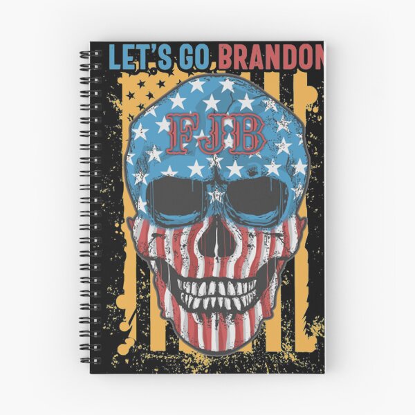 Item preview, Let's Go Brandon Chant sarcastic Conservative Vintage US Flag Halloween Skull designed and sold by MikkiVEvans.