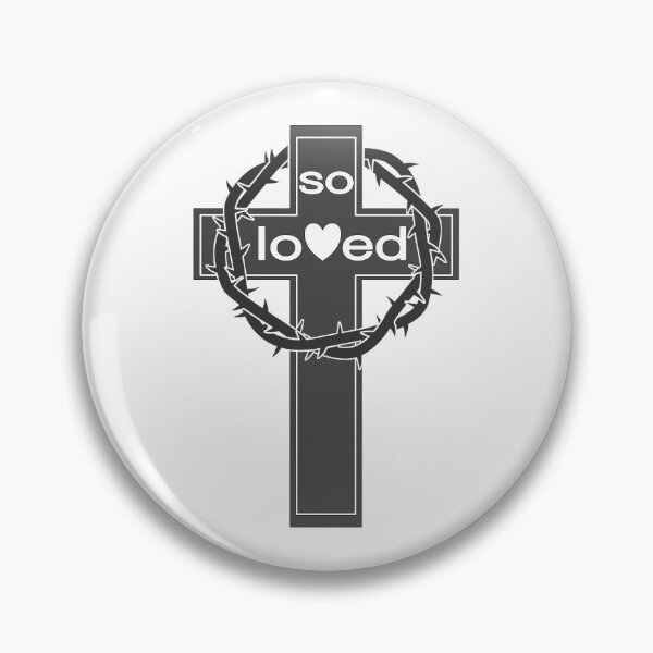 Item preview, Christian Design - So Loved - with Cross and Crown of Thorns designed and sold by simplydesignart.