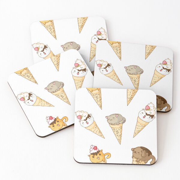 Item preview, Cute Kawaii Bunny Ice-cream Cone Sticker Set designed and sold by YuviMK.