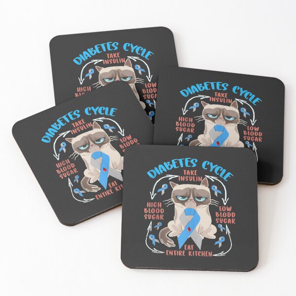 Item preview, Diabetes Cycle Diabetes Awareness Funny Cat Gray Blue designed and sold by kataddiexmz.