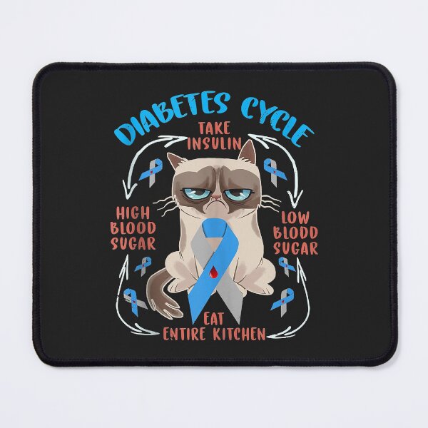 Item preview, Diabetes Cycle Diabetes Awareness Funny Cat Gray Blue designed and sold by kataddiexmz.