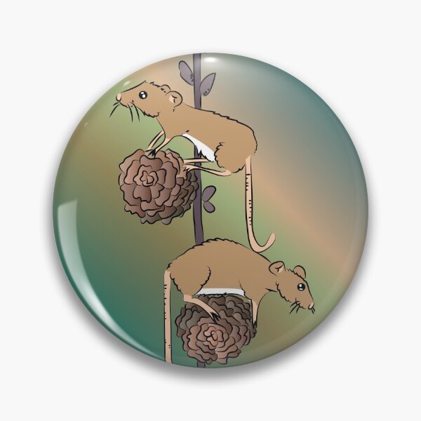 Item preview, Cute harvest mice playing on a branch with pinecones designed and sold by FunnyChameleon.