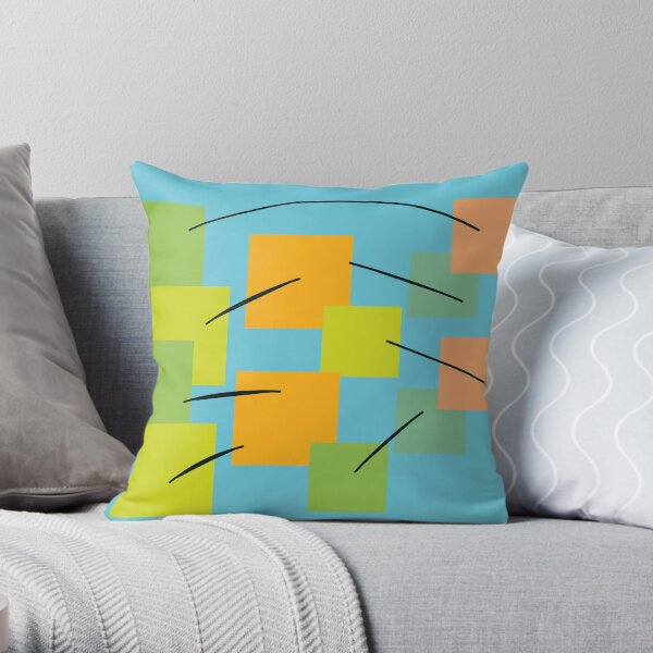 Geometric abstract digital painting Throw Pillow