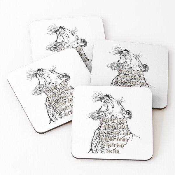 Item preview, Lioness, Into the wild I go to lose my mind and find my soul, Line art quote designed and sold by DebbieJoyArt.