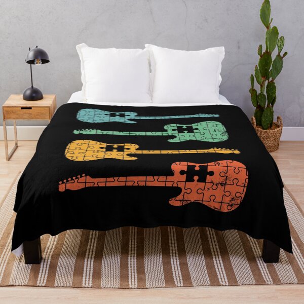Aperçu de l'œuvre Puzzle de guitare électrique de style T Cool Retro Colors créée et vendue par nightsworthy.