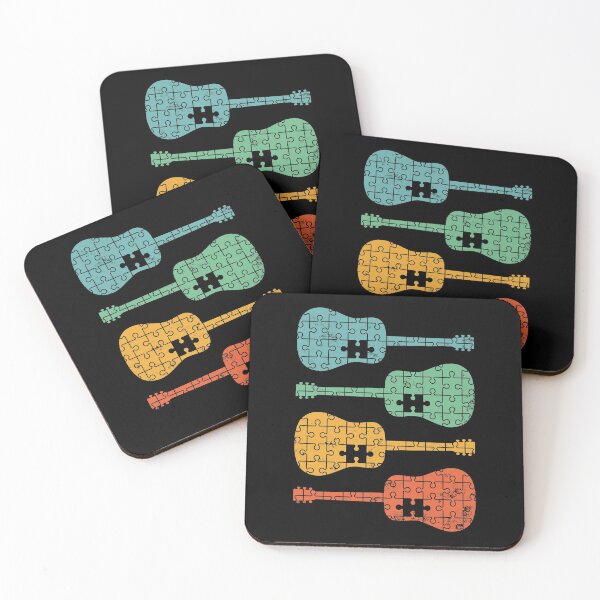 Item preview, Dreadnought Acoustic Guitar Puzzle Cool Retro Colors designed and sold by nightsworthy.