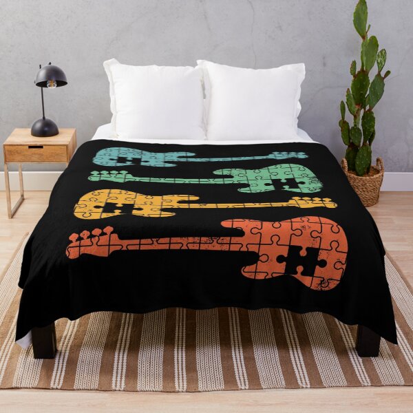 Item preview, J-Style Bass Guitar Puzzle Cool Retro Colors designed and sold by nightsworthy.