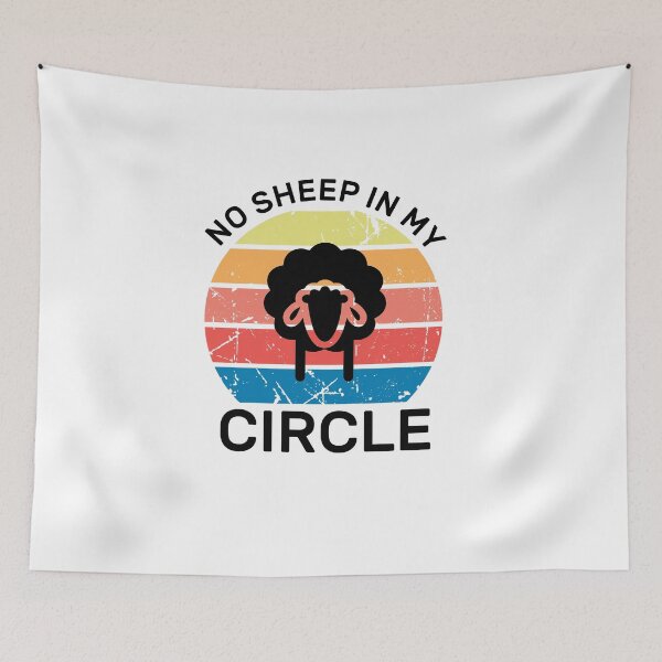 Item preview,  No Sheep In My Circle Funny Quote Vintage Retro designed and sold by zedesigner-.